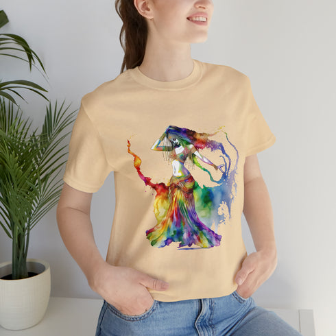 Rainbow Belly Dancer in Motion - Short Sleeve Tee